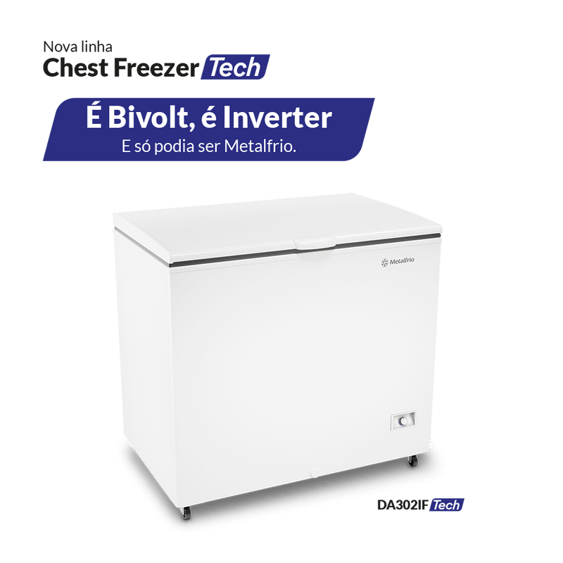 Freezer Horizontal Metalfrio DA302IF Inverter 293 Litros Branco