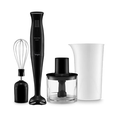Mixer Elgin Turbo Chef 3 em 1 Preto com copo, triturador e fouet