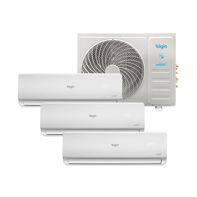 Ar Condicionado Tri Split Elgin Total Inverter Plus 9.000 + 9.000 + 18.000 BTUs Quente e Frio 220V